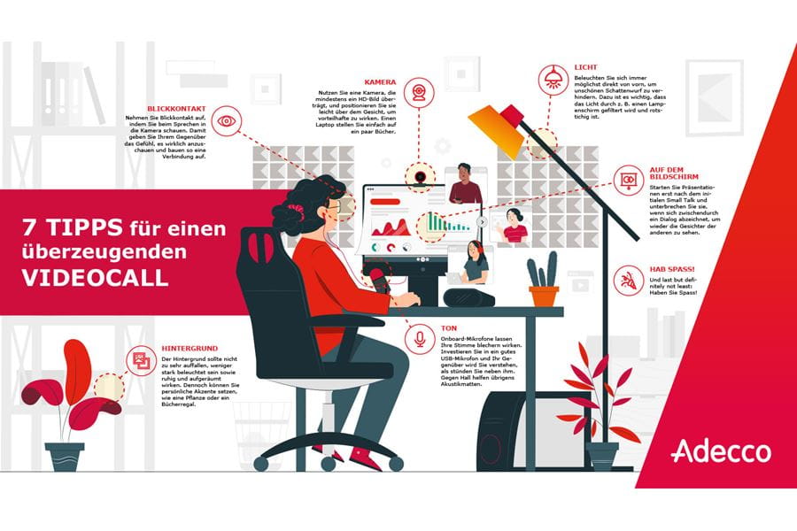 Adecco Infographik - Video Call Tipps